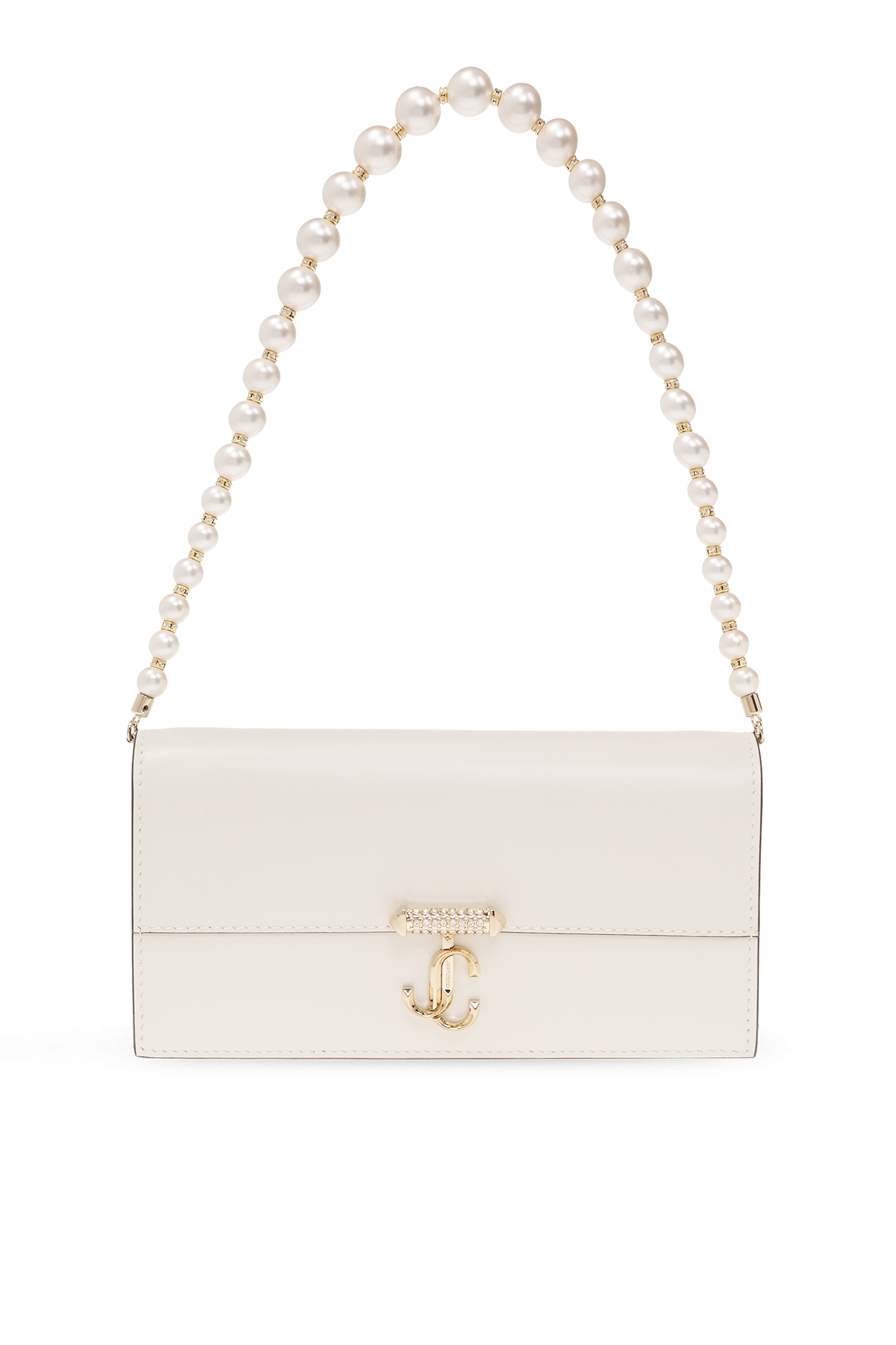Cream 'Avenue' strapped wallet Jimmy Choo
